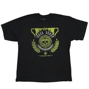 Inner Demon Champion Stylized Neon Color Graphic Black Shirt Size XL Cotton NWOT